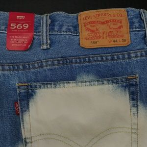 Levi's Jeans 569 Men's Cotton Bleached 44x30 NWT